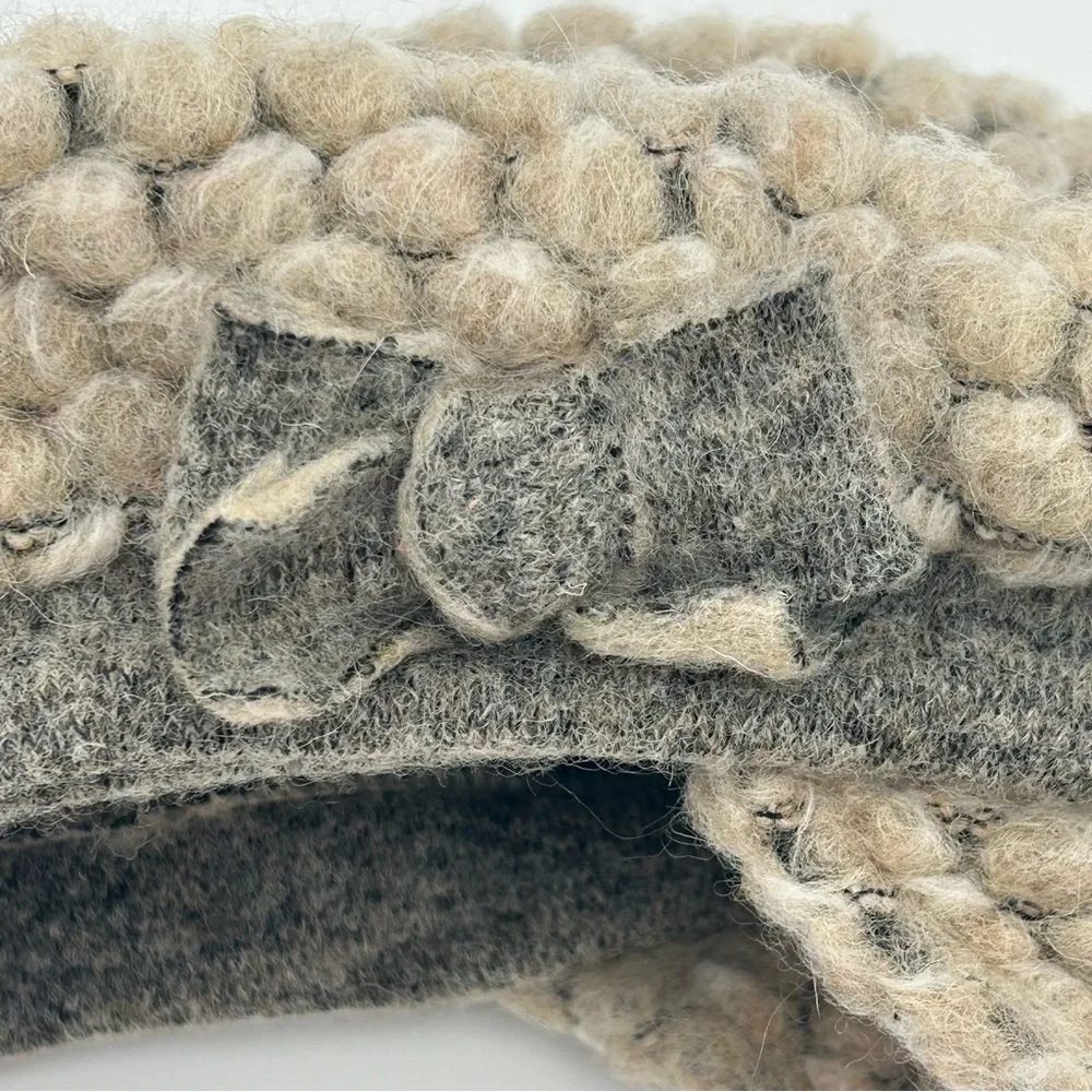 LaFenice Wool Blend Paperboy Cap Hat O/S Brim Slouchy Tan Gray Italy Artsy Boho - Picture 6 of 9